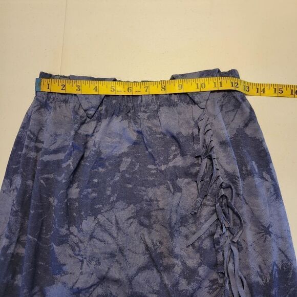 Ozark Mountain Jean Western Maxi Skirt Top Set Blue Fringe Concho Matching Set - Picture 14 of 16
